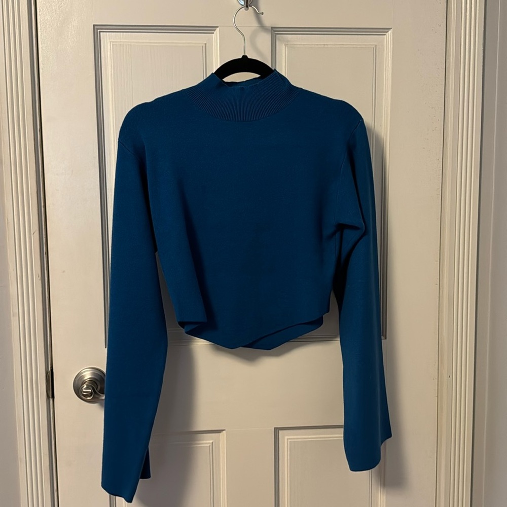 Royal Blue Cropped Sweater